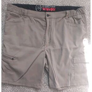 Wrangler Shorts Mens 42 Brown All Terrain Gear Bermuda Side Elastic Outdoors. Rd